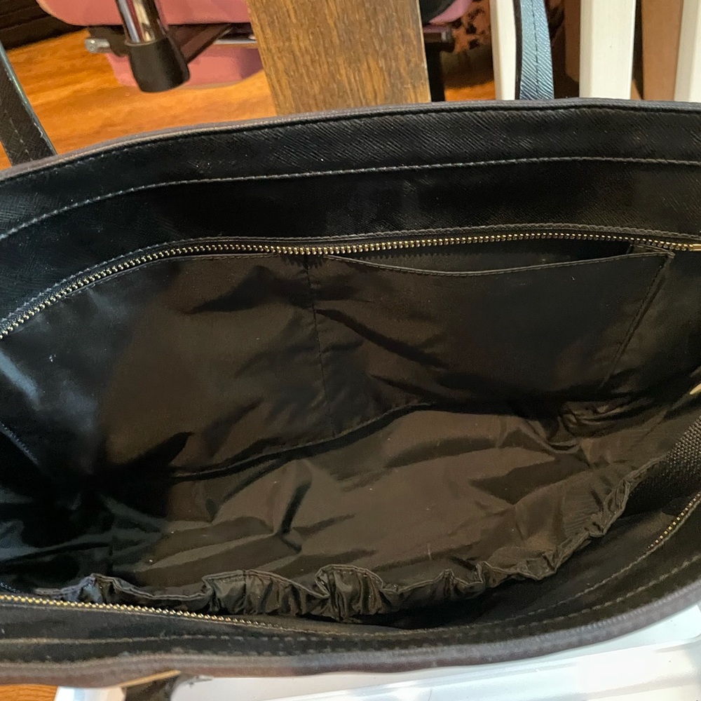 Authentic Kate Spade tote black and white stripes